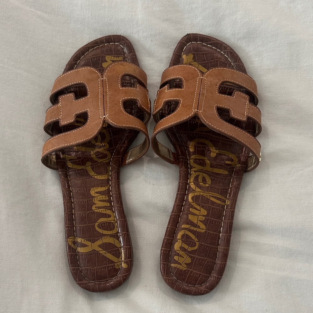 Sam Edelman Bay Slide Sandals - Saddle Leather - size 6.5 EUC